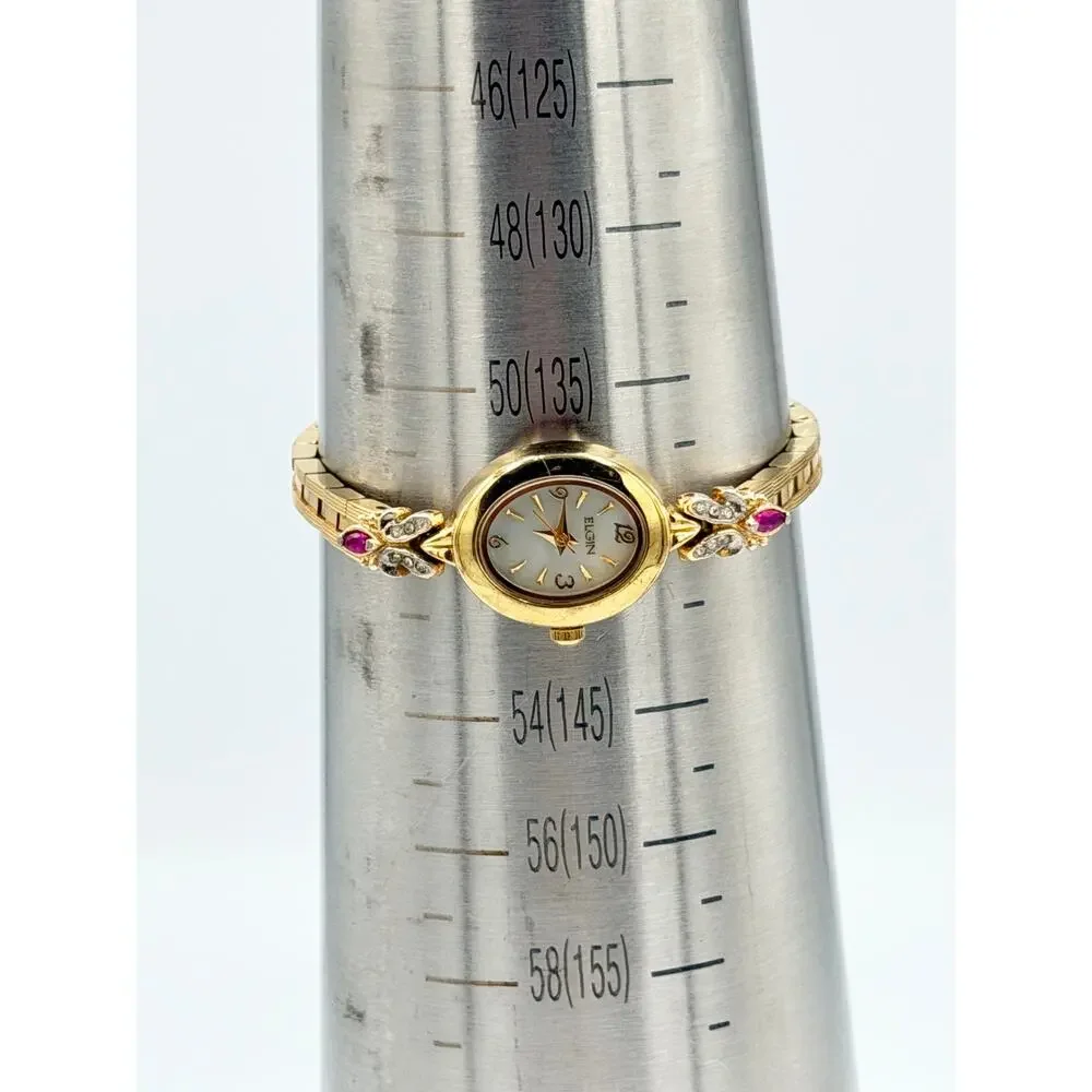 Elgin Women's Petite Genuine Ruby Watch Model EG8077 NEW BATTERY